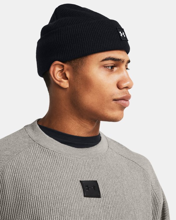 Men's UA Halftime Shallow Cuff Beanie in Black image number 2